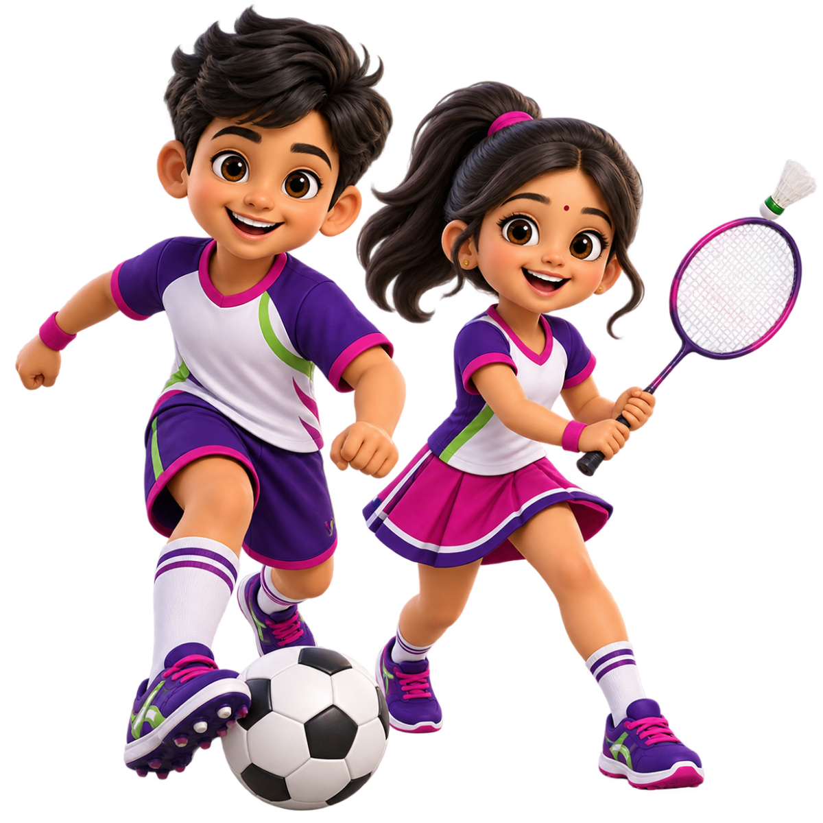 Indian children learning sports through play