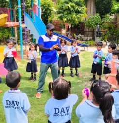 Indian school children enjoying a structured sports activity