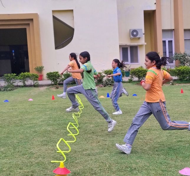 Coach-led SportsGuru physical education session with Indian school students
